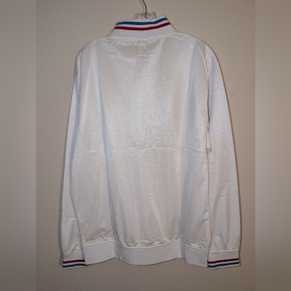 MLB Red Jacket Chicago Cubs Sweater Zipper Men Adults Vintage Size Large White - Picture 4 of 5